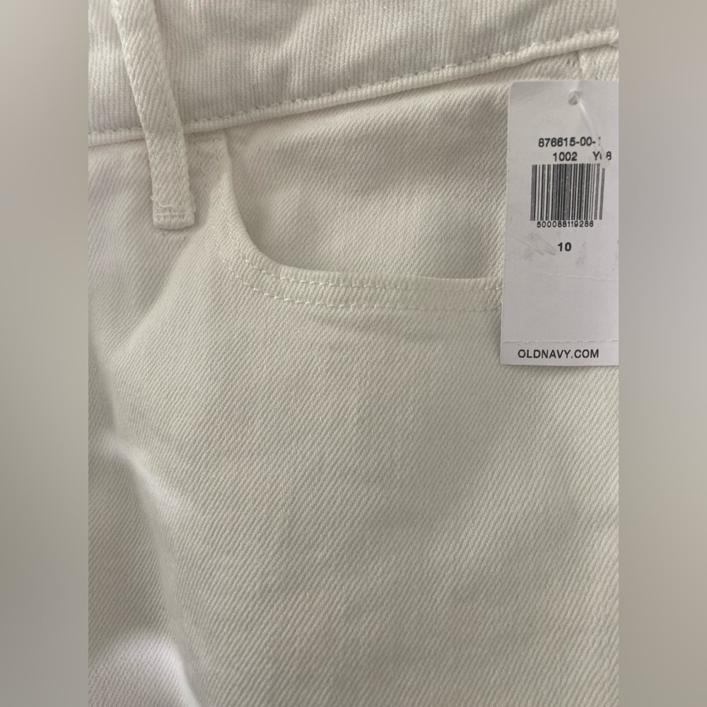NWT Old Navy Calla Lily 451 white high rise Wide-Leg Pants raw hem size 10 - Picture 3 of 7